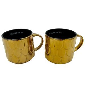 Set of 2 Starbucks Dining 2019 Gold Mermaid
Scale 14 oz. Mugs *Rare Find!!*
